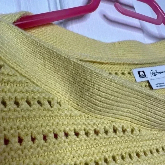 Reitman’s Knitted  Sweater Boat Neck 3/4 Length Sleeves Yellow Size Extra Small - Picture 3 of 16